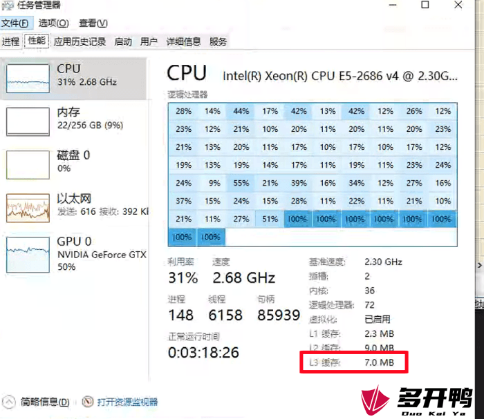 双路电脑三级缓存超过64MB显示不正常解决办法